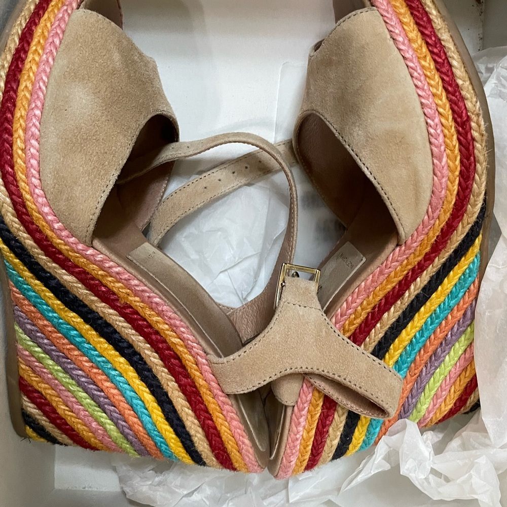 Palomitas Italian rainbow wedge shoes
